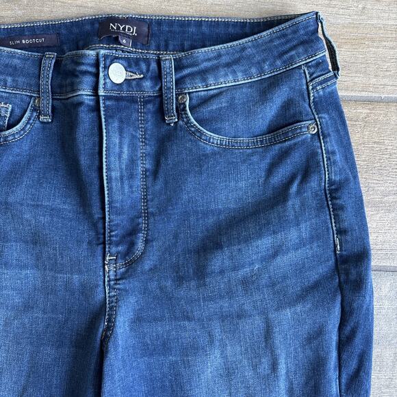 NYDJ Womens Size 6 Jeans Slim Bootcut Slimming Raw Edge Hem Cool Embrace - Picture 4 of 14